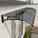 Awning for Door Entrance, Window Awnings Exterior with Aluminum Bracket, UV, Rain & Snow Protection, Durable Polycarbonate Canopy for Entrance, Balcony, Garage, Gray 60x170cm/24x67in
