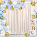 Champagne Backdrop Curtains Birthday Decorations - 4 Pcs 5ft x 8ft Champagne Polyester Photo Photography Party Backdrops, 5ft x 8ft 4 Panels