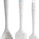 Trudeau Confetti Silicone Utensil Set 11" Spatula, 11" Spoonula & 8" Small Reinforced Hybrid Flexible Silicone, BPA-free, Heat Resistant to 428F, Ergonomic & Dishwasher Safe
