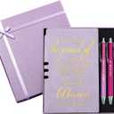 5 Pcs Employee Appreciation Gift Leather Journal Notebook 3 Ballpoint Pens with Box Graduation Thank You Gift for Nurse Coworker Teacher Social Worker Employee Volunteer(Purple)