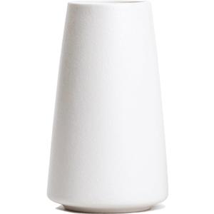 Bright White Vase - 8" Big White Ceramic vase for Flower, Boho Vases for Pampas Grass, Minimalist Modern vases for Home Decor, Table Shelf Living Room Farmhouse Decor