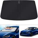 KUST Windshield Sun Shade for Tesla Model S Plaid Accessories 2021-2024 2025 2026 Sunshade Window Sun Visor Protector Foldable Blocks UV Rays Keep Your Car Cooler