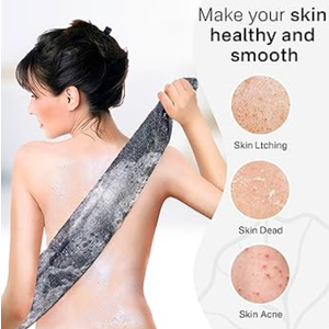 2pcs Yiclick Exfoliating Washcloth Towel, Japanese Exfoliating Bath Wash Cloth for Body Exfoliation, Korean Back Scrubber Washer for Shower, African Net Sponge Brush Loofah Exfoliator (Grey) 
