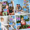 Chuangdi 24 Pcs Snowflake Christmas Bows Ornaments 6 Inch Large Christmas Tree Decorations Purple and Blue Winter Wonderland Bows Decor for Home Xmas Tree Ornaments Gift Wrapping DIY Crafts Supplies