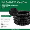 LONGRUN Pond Tubing 1.25 Inch 1-1/4'' Diameter, 23.6 Feet Long Corrugated Flexible Hose Pipe, Pool PVC Tube for Garden Ponds Waterfalls Camping Caravans Filters Drainage Marine