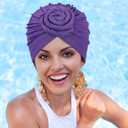 JaGely 18 Pieces Women Turban African Pre Tied Bonnet Hairwrap for Sleeping Flower Knot Bonnet Beanie Cap Turban Head Wraps Pre Knotted Headband Hat