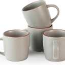 famiware Mercury Coffee Mugs 13 oz, Coffee Mugs Set of 4 with Handle, Cups for Latte, Hot Tea, Cappuccino, Mocha, Cocoa, Dark Grey