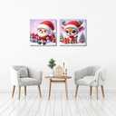 2 Pack Christmas Paint by Numbers for Kids with framed, DIY Cute Cartoon Christmas Kids Paint by Number Kits on Canvas, Arcrylic Easy Paint by Number for Kid and Adults Home Wall Decor 7.8x7.8Inch