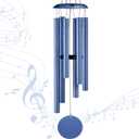 Leinuosen Outside Wind Chimes, 26" Aluminum Wind Chime Deep Tone 6 Tubes, Gift for Women, Men, Mom, Birthday, Christmas or Memorial Loss of Loved One, Garden, Patio, Outdoors Decoration(Blue)
