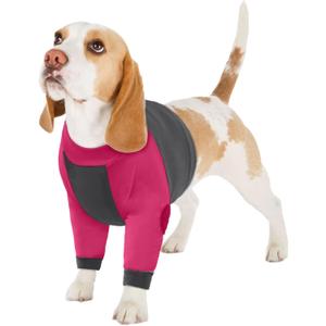 LeLePet Dog Recovery Suit for Front Legs, Dog Sleeve to Stop Licking, Elbow Protector for Leg Injuries Shoulder Wounds After Surgery Male Female,Zippered Long-Sleeved Shirt Cone Alternative (2XL)