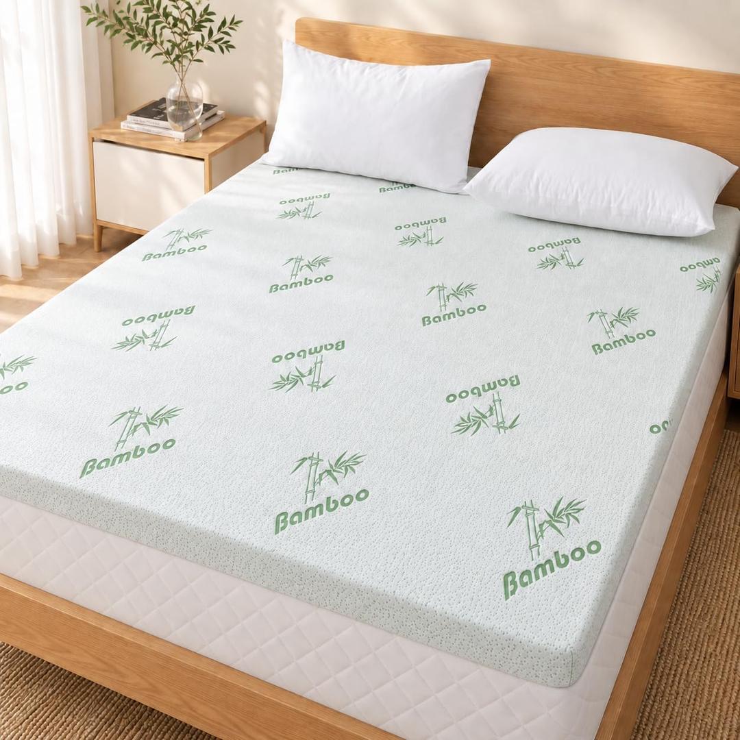 SheRest Cooling Gel Memory Foam Mattress Topper 2 Inch Queen Size