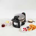 Cuisinart Round Flip Belgian Waffle Maker, Black/Silver, 1 inch thick, WAF-F30NAS