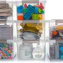 Citylife Small Storage Bins with Lids 3.2 QT 8 Packs Plastic Storage Containers for Organizing Stackable Clear Storage Boxes