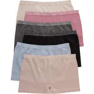Hanes Women's Seamless Underwear Pack, Comfort Flex Fit Bikini Boyshort or Thong Panties, 6-Pack (Medium)