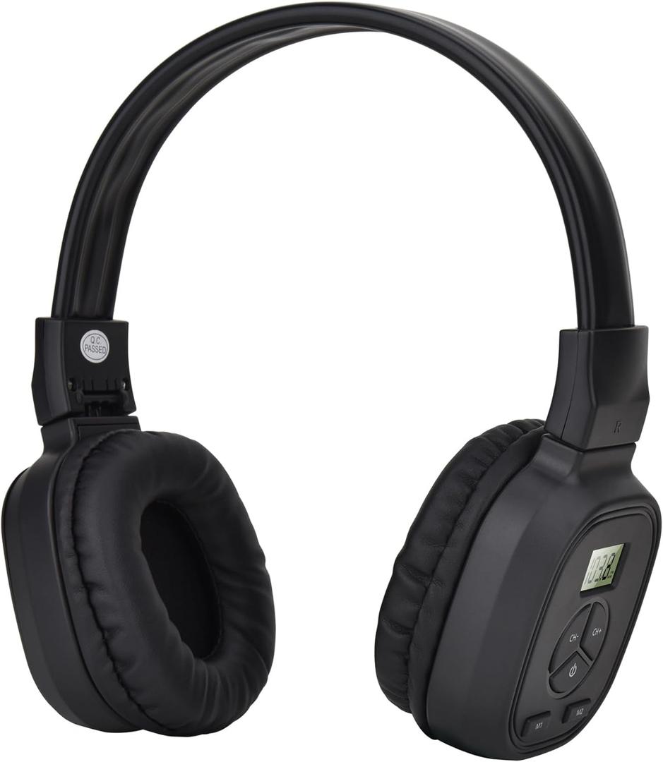 Portable Personal FM Radio Headphones with Good Reception, LED Display, Soft Ear Muffs, FM Headset Radio for Walking, Jogging, Meeting FM Receiver, Powered by 2 AAA Batteries(Not Included)