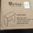 FURINNO Simplistic Study Table, Rectangular, Easy Assembly, for Gaming, Dorm, Home Office, Bedroom, Study Room 31.3" x 15.4"
