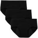 INNERSY Period Underwear for Women Teens Leak-Proof Menstrual Cotton Protective Hipster Panties 3-Pack (Light Flow (Classic Black), Small)