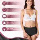 Period Underwear for Women High Waisted Leakproof Menstrual Panties Heavy Flow Absorbent Postpartum Briefs 3 Pack (Black, M)