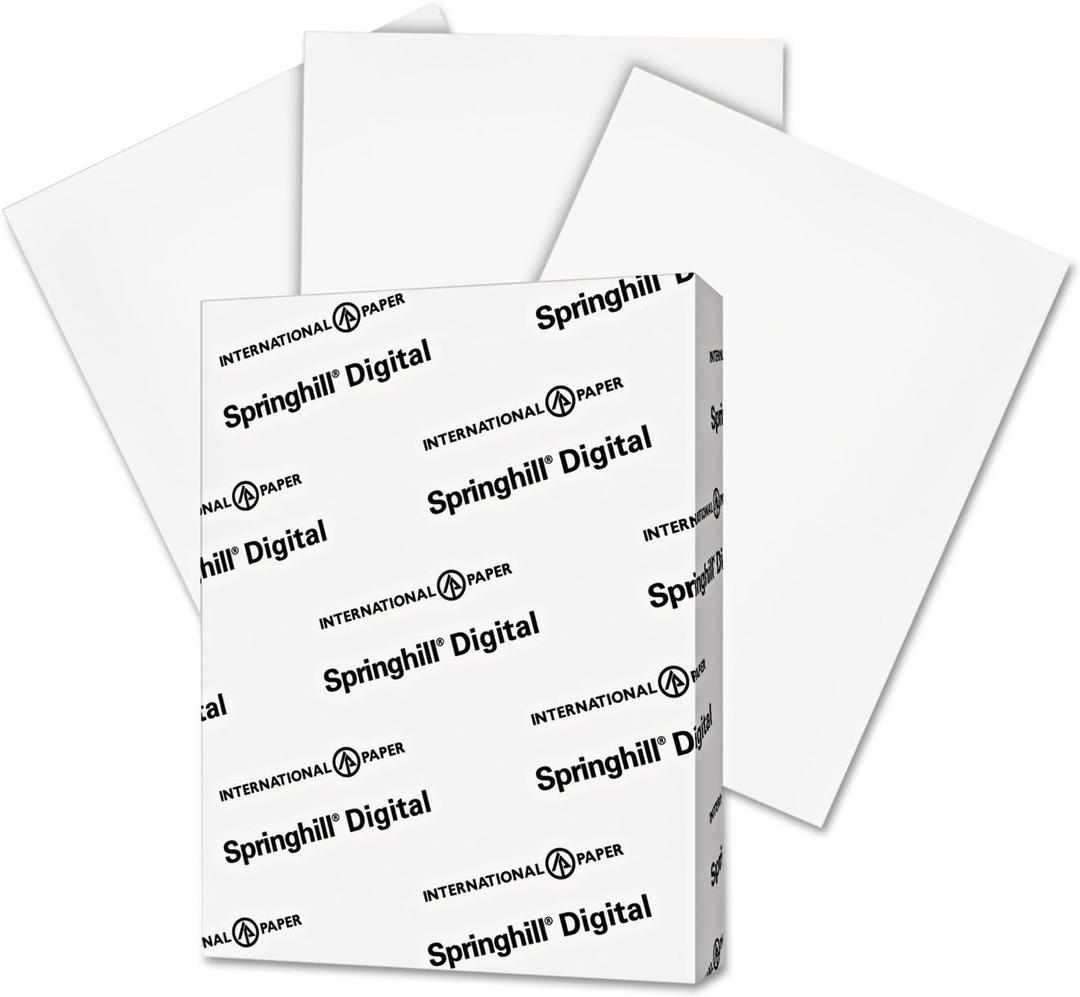 Springhill White Cardstock Paper, 110lb Index, 199gsm, 8.5 x 11 card stock, 1 Ream / 250 Sheets - Heavy Cardstock with Smooth Finish (015300R)