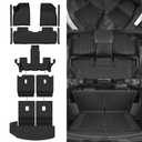 Custom Fit Floor Mats for Cadillac XT6 6 Seats/Captain Seat 2020-2026 | All Weather TPE Floor Liners with Trunk Mat & Backrest Protectors & Door Sill Guard | Odorless Full Set Interior Accessories