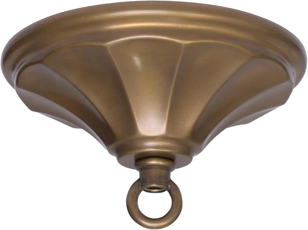 5 Inch Brass Light Canopy Kit with Loop,Ceiling Cover Plate for Chandelier Pendant Lighting Fixture,Includes Mounting Hardware,Antique Brass
