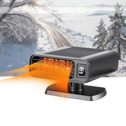 Katroiy Car Heater, Portable Car Heaters for Vehicle, 12V Car Heater that Plugs into Cigarette Lighte, 2 in 1 Heating & Cooling Fast Windshield Defrost Defogger