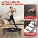 40'' Foldable Fitness Trampoline Indoor & Outdoor Rebounder with Safety Pad, Includes Interactive Fitness Game for Body & Mind, Supports Up to 400lbs