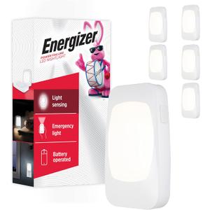 Energizer 4-in-1 LED Power Failure Night Light, 6 Pack, Plug-in, Light Sensing, Auto On/Off, Foldable Plug, Soft White, Emergency Flashlight, Tabletop Light, Hurricane, Storm, Tornado, 43666-P2
