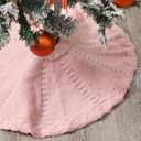 Mini Pink Tree Skirt,18 Inches Knitted Christmas Tree Skirt,Christmas Tree Decorations, Farmhouse Decor Xmas Holiday Home Party Decorations