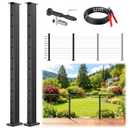 Gyykzz Swageless 4-12FT Black Cable Railing Post Kit 36 Inch, 2 Level Railing Post Kit with Patent Swageless Terminal, Stainless Steel T304 Black Powder Coated Railing System with DIY Cable Length