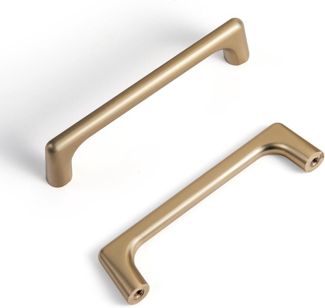 Goo-Ki Champagne Bronze Cabinet Pulls with 4''(102mm) Hole Centers, Modern Style Zinc Alloy Cabinet Handles for Dresser,Wardrobe,Cupboard- 6 Pack