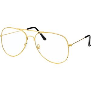 Spooktacular Creations Gold Metal Frame Glasses, Old Man Old lady Costume, Halloween Classic Glasses Accessory for Men Women Grandma 80s 90s Dress Up, Halloween Costume Prop
