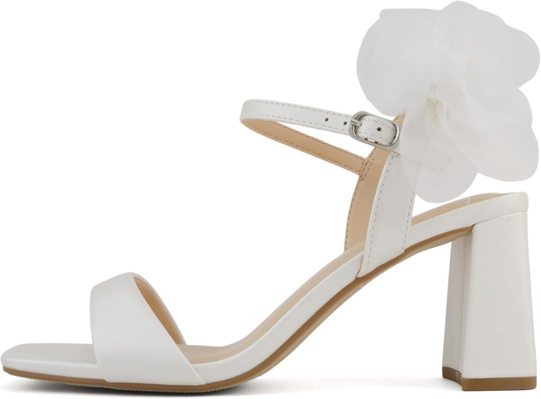 Delicious Bless ~ Women Open Toe High Heel Chiffon Bridal Dress Sandals (6)
