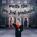 Smells Like You Just Graduated Banner, Class of 2026 Congrats Grad Party Decor, So Proud of You, High School/College/University Graduation Party Decorations, Black Glitter