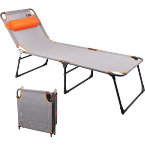 PORTAL Adjustable Portable Camping Cot for Adults, Folding Beach Chair, 4-Position Recliner with 250lbs Weight Capacity, Outdoor Lounge Cot for Travel, Camping, Beach