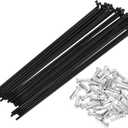 Motoforti Universal Bicycle Spokes Bike Wheel Spokes 14G Carbon Steel Black, 1 Set