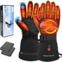 Heated Gloves for Men Women,7.4V Rechargeable Hand Warmer Gloves,3 Heat Settings,Touchscreen Waterproof Heated Large
