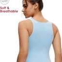NANJI Sleeveless Tank Bodysuit for Women - Slim Fit Scoop Neck Thong Body Suit, Stretch Double Lined Tops Casual Going Out (XXL)