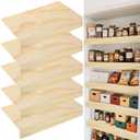 5 Pack Wooden Shelf Covers 24 x 12 Inch,Wire Rack Covers for Pantry Wood Shelf Liners-0.25 inch Thick,Weight Removable Wood Shelf Covering for Closet Kitchen Pantry Bathroom Office