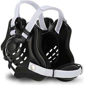 Wrestling Headgear Youth Kids Head Gear with MMA Cup Earguard for Men Youth Boxing MMA BJJ Jiu Jitsu (Black White)