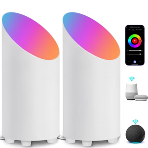 SUNVIE Smart Floor Can Light 5W RGBW Color Changing Up Lights Indoor with Timer 2700K6500K Floor Spotlight Dimmable Uplighting Indoor Uplights for Plant Corner, APP Control Alexa & Google Home, 2PCS