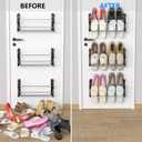 Wall Shoe Rack for RV Shoe Storage, 3 Pack Wall Mounted Shoe Rack with Sticky Hanging Mounts for Camper Small Space Shoe Holder for Door Shoes Organization Shelf No Drilling