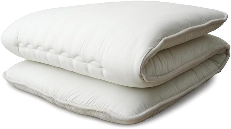 Japanese Floor Mattress Futon Mattress, Full, 4" Thicken Foldable Shikibuton for Balance of Comfort, Support, and Simplicity Traditional Batting Core, 100% Cotton Cover 22200050(92515)