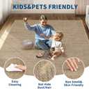 Outdoor Easy Jute Rug 5x7 Washable Non Slip Indoor Outdoor Easy Jute Rug Modern Solid Color Neutral Paito Stain Resistant Throw Carpet for Porch Kitchen Bedroom Living Room Backyard, Tan