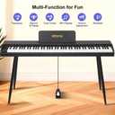 Digital Piano Keyboard 88 key,Semi-Weighted Electric Piano,Full Size Acoustic Piano for Beginners with,Pedal, USB-MIDI Compatibility (Black), VE28 with 4 Legs