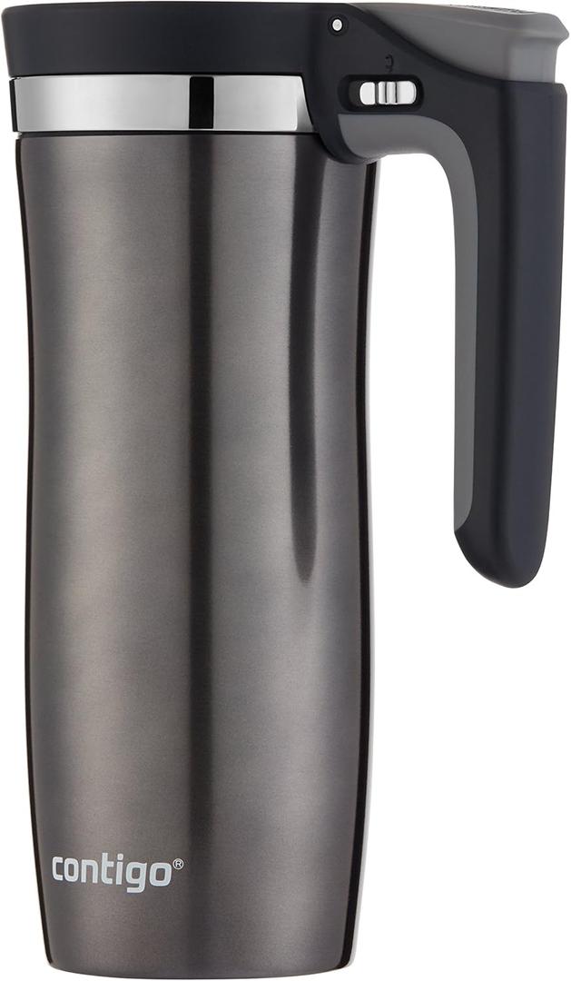 Contigo Handled AUTOSEAL Stainless Steel Travel Mug with Easy-Clean Lid 16 oz. (Gunmetal)