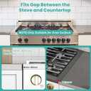 Stove Gap Covers 2PCS, Stove Gap Filler Stainless Steel,13.8'' to 27.5'' Adjustable Length,Range Trim Kit,Oven Stove Gap Guard Between Stovetop and Counter,Easy to Clean Heat Resistant, Black