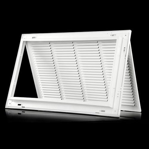24×12 Return Air Grille [Duct Opening Size] Return Vent Cover for Wall or Ceiling,Steel Return Air Grill Removable Face/Door for 1 inch Filters (24"W x 12"H [Duct Opening])