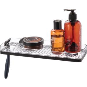 iDesign Self-Adhesive Shower Shelf with Razor Holder - Matte Black