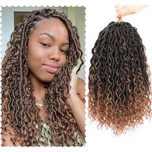 8 Packs Goddess New Locs Crochet Hair, 12 Inch Hippie Locs, Crochet Braids Hair for Black Women, with More Small curls, Faux Bohemia, Boho Style(12 Inch, 8Packs, T1B/30)
